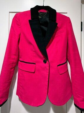 Juicy Couture Hot Pink Blazer with Tux Lapel “Heartbreaker Jacket” Size 2